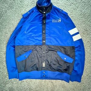 Sean John Blue Black Full Zip Utility Jacket Men’s XL